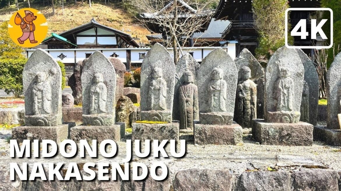 Midono-juku 中山道 Nakasendo | 4K Kiso Nagano Japan Walking Tour | 木曽 三留野宿 長野県