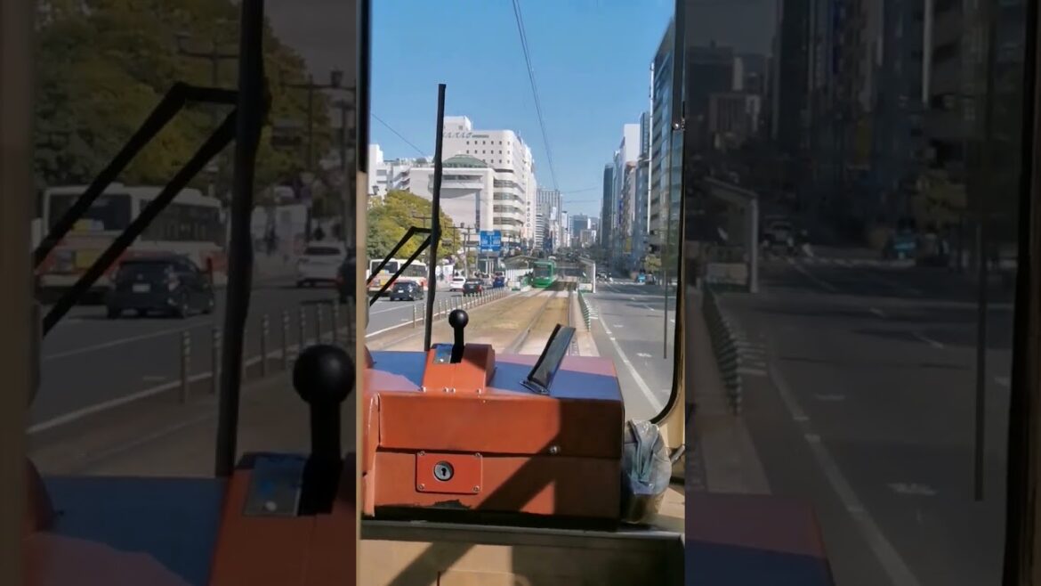 Riding the retro trams in Hiroshima #japan #short #shorts