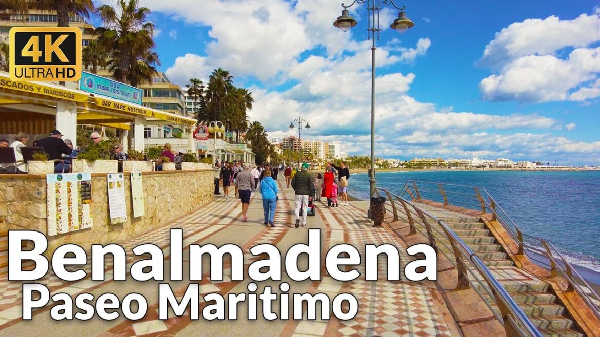 Walking Tour of Benalmadena Promenade in February 2023 (4K Ultra HD, 60fps)
