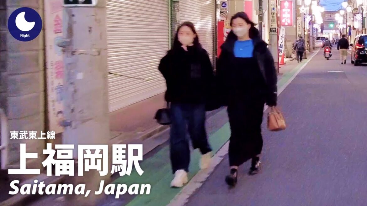 ⁴ᴷ Japan: Deserted shopping street Walking Tour - Kami Fukuoka Station (上福岡駅), Saitama | March, 2023