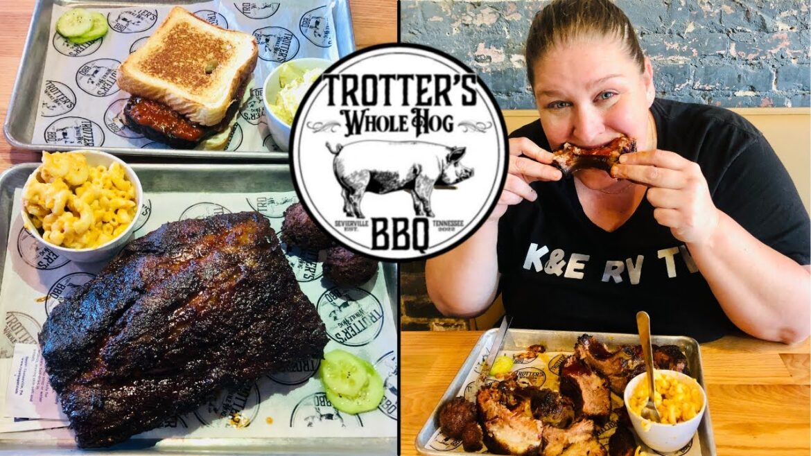TRYING SOME SMOKED TENNESSEE BBQ AT TROTTER'S WHOLE HOG BBQ IN SEVIERVILLE, TN | FULL FOOD REVIEW