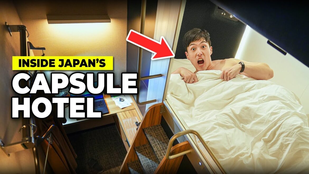 Capsule Hotel in Japan with Unlimited Food!?