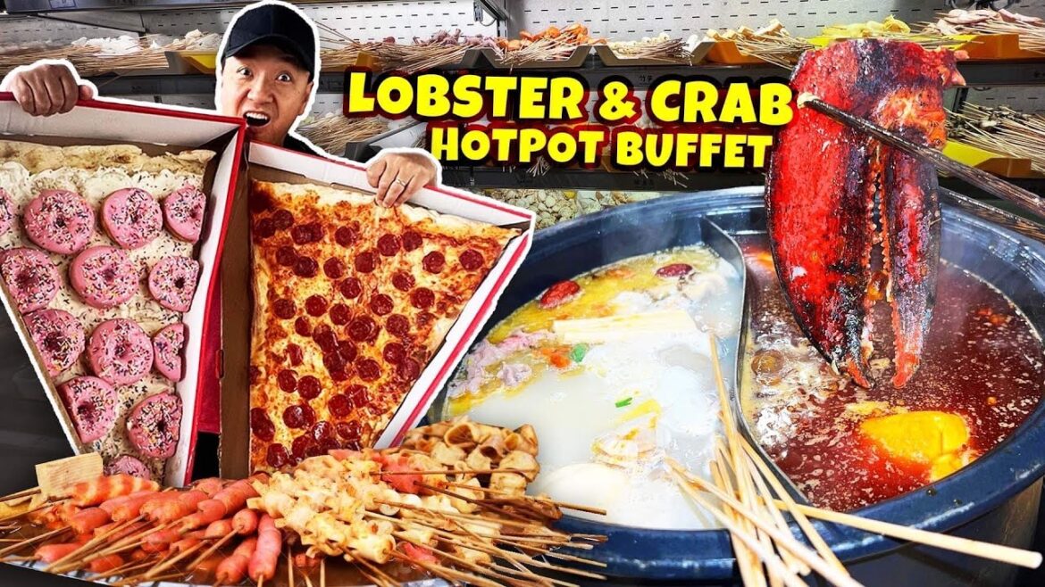 #1 BEST LOBSTER & CRAB Hotpot Buffet! 🦞 & GIANT DONUT PIZZA in Toronto 🍕