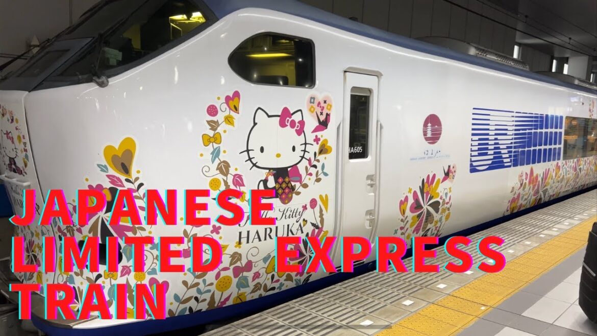 Hello Kitty limited express train HARUKA | Kansai Airport to Shin Osaka 🇯🇵 Japan