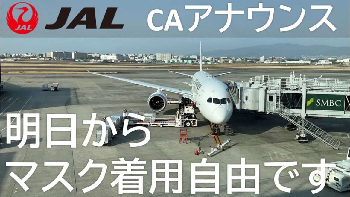 【明日からマスク着用自由です】CAアナウンス/JAL日本航空(2023年3月12日) 【明日からマスク着用自由です】CAアナウンス/JAL日本航空(2023年3月12日)