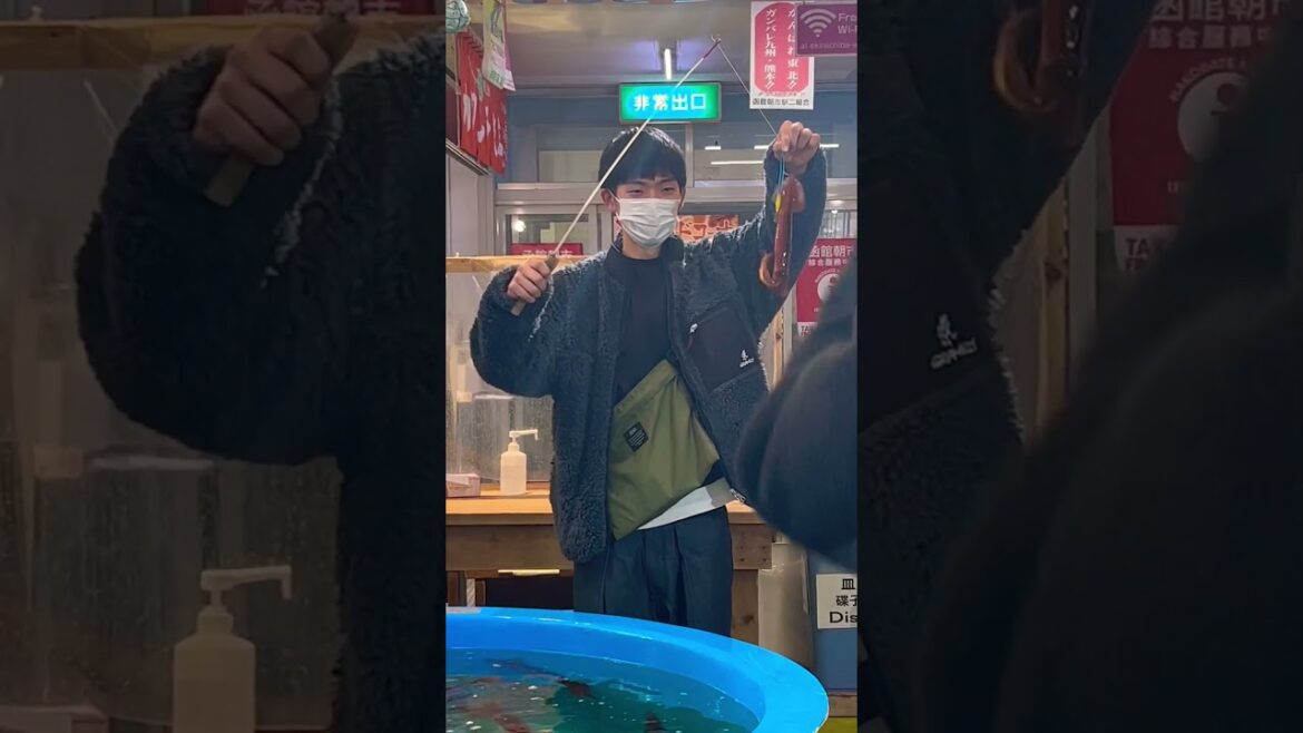 Easiest & Fastest way to catch a squid in Hakodate, Hokkaido, Japan  😅🦑🇯🇵#japantravels #jrpass