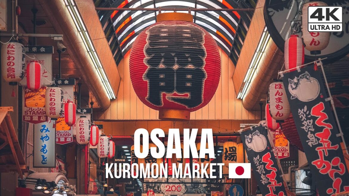 Osaka — Kuromon Market【4K】| A Tasty Walking Tour in Osaka's Street Food Paradise