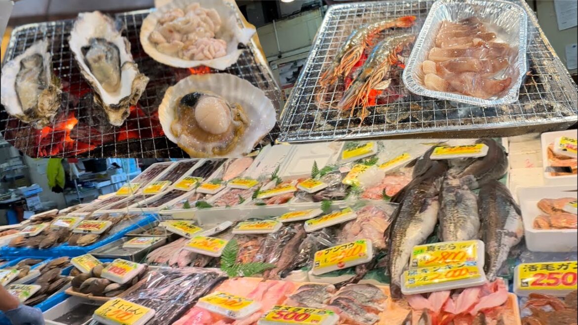 vlog【BBQ fresh seafood on the spot】Aomori, Japan you can enjoy beautiful scenery and seafood