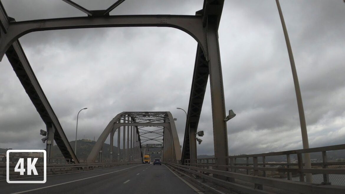 [Driving Portugal 4k] - Drive from Benavente to Lisbon: Enjoying Urban Landscapes with Music