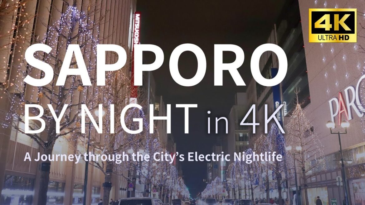 Sapporo by Night in 4K: A Journey through the City's Electric Nightlife #japan #asmr #scenery