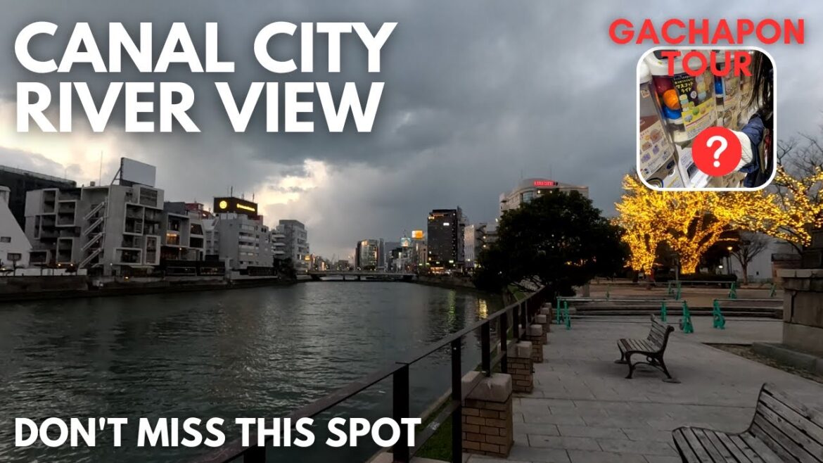 Canal City River Viewing spot | Bandai Namco Gacha store tour | Japan