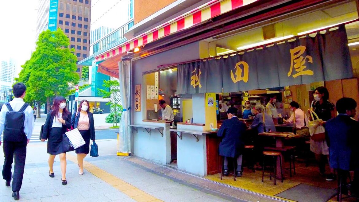 Hamamatsucho in Tokyo is a fusion of tradition and modernity ♪ 💖 4K ASMR Nonstop 1 hour 08 minutes