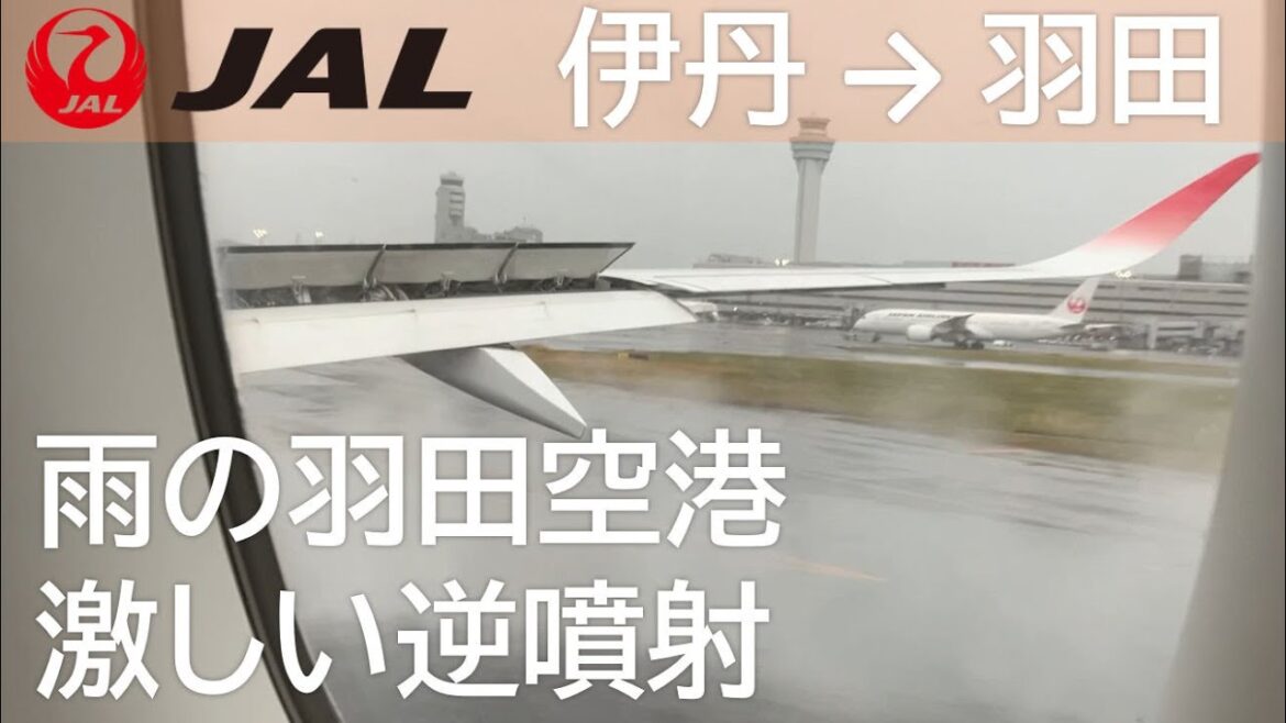 【激しい逆噴射】雨の羽田空港着陸 JAL118便、大阪伊丹空港→羽田空港 Haneda Airport Runway A Landing in the Rain 【激しい逆噴射】雨の羽田空港着陸 JAL118便、大阪伊丹空港→羽田空港 Haneda Airport Runway A Landing in the Rain