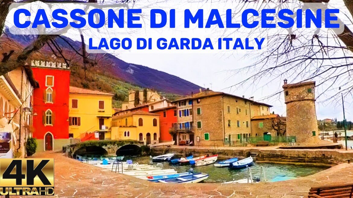 [4K] 🇮🇹 CASSONE DI MALCESINE | LAGO DI GARDA ITALY| SEE THE WORLD'S SHORTEST RIVER |WALKING TOUR