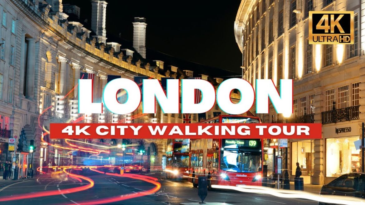 London Night Walk - Oxford Street, Piccadilly Circus & Chinatown [4K HDR/60fps]