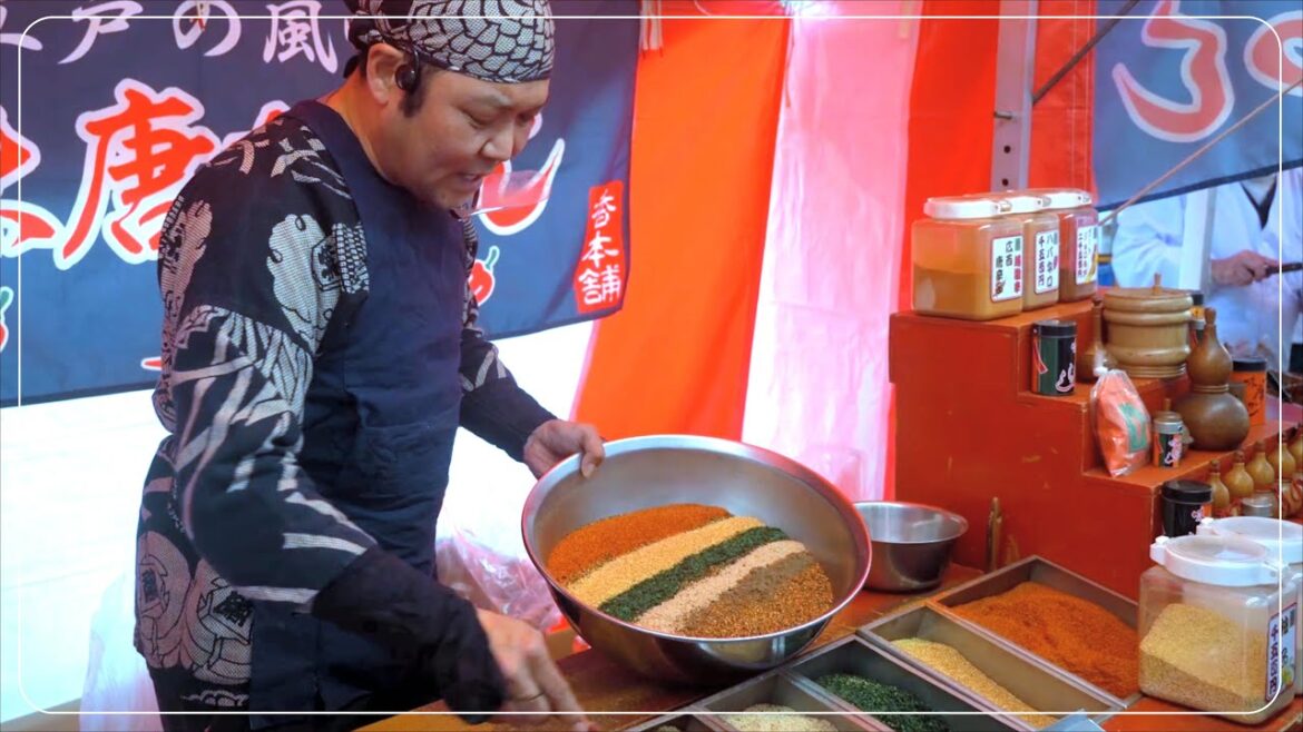 【字幕あり】圧巻の口上パフォーマンス!江戸の風味「七色香本舗」に密着! japanese street food 屋台 唐辛子 【字幕あり】圧巻の口上パフォーマンス!江戸の風味「七色香本舗」に密着! japanese street food 屋台 唐辛子
