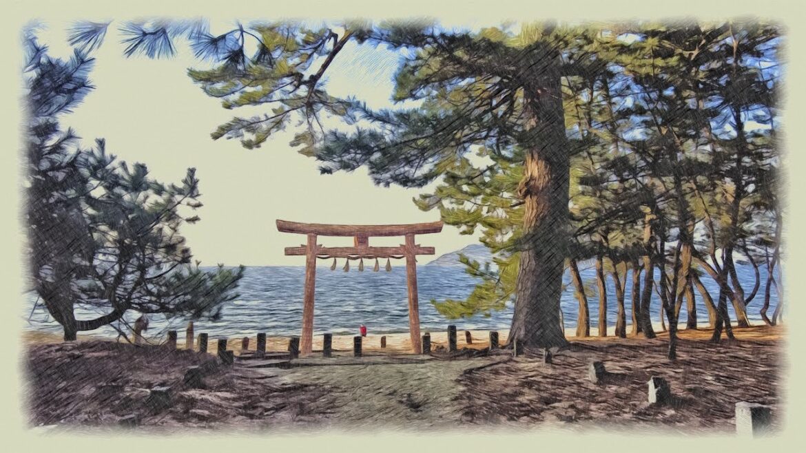 Beautiful Sunset Walking Tour / Pine Forest Coastline（Fukuoka,Ikinomatubara）4K ASMR