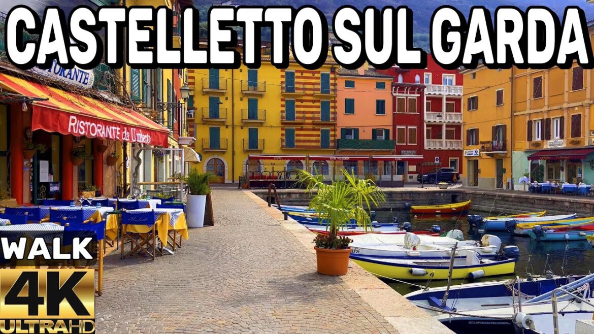 [4K] 🇮🇹 LAGO DI GARDA ITALY WALKING TOUR - THE PICTURESQUE OLD TOWN OF CASTELLETTO