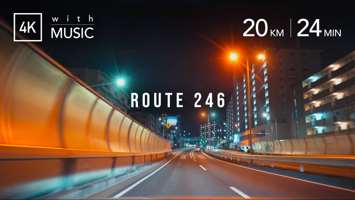 R246 NIGHT DRIVE | 夜の246をドライブ [4K] Driving in the suburbs of Tokyo at night＜南町田〜青葉台〜江田〜梶が谷〜新二子橋＞