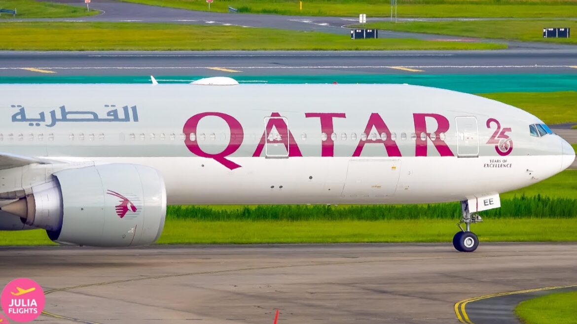 Qatar Airways 777 Smooth Landing | Brisbane Australia