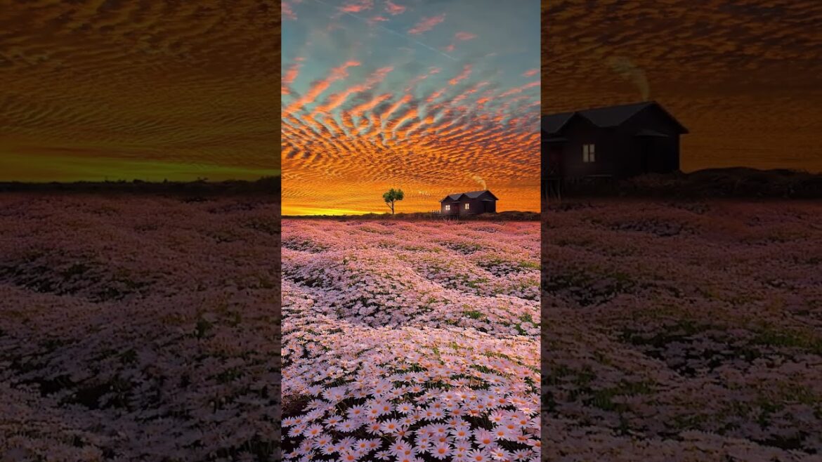 Such a beautiful sea of ​​flowers and sunset of course I want with people who are beautiful #shorts