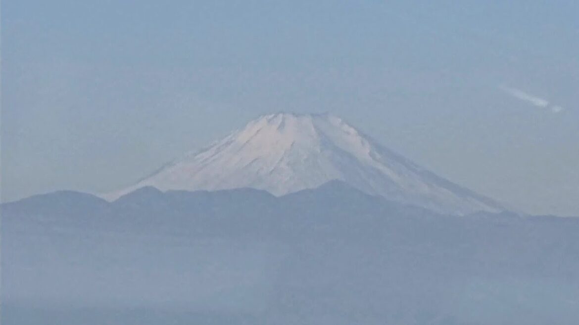 Mount Fuji from top deck of Tokyo tower.