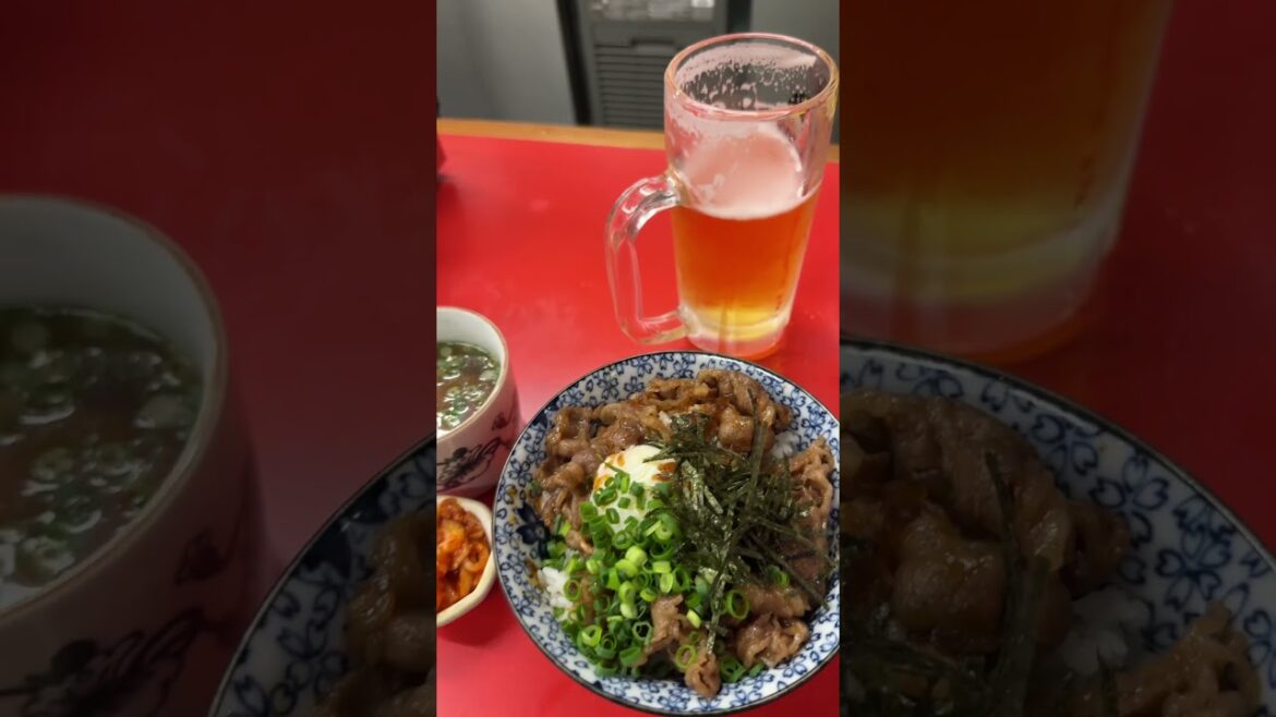 First Meal in Japan, Donburi! #travel #trending #trendingshorts #sapporo @SapporoBrewery #beer