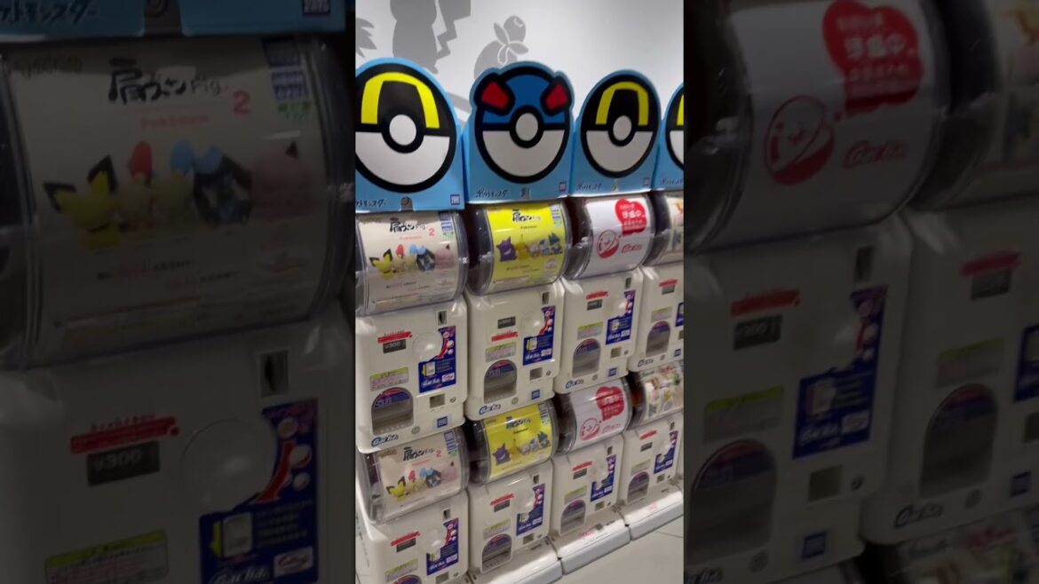 Gacha machine, Cupsule toy machine at Pokémon center in Osaka, Japan