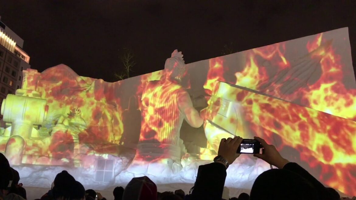 3Dマッピング 決戦！雪のファイナルファンタジー  Sapporo Snow Festival