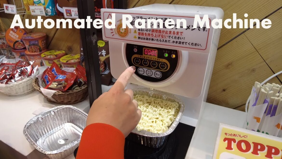 Try the Automated Ramen Machine for the hottest ramen! | K-TOWN Harajuku in Japan