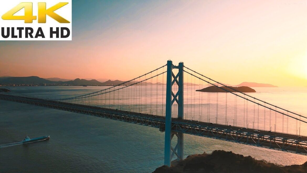 ドローン撮影 瀬戸内海の夕暮れ