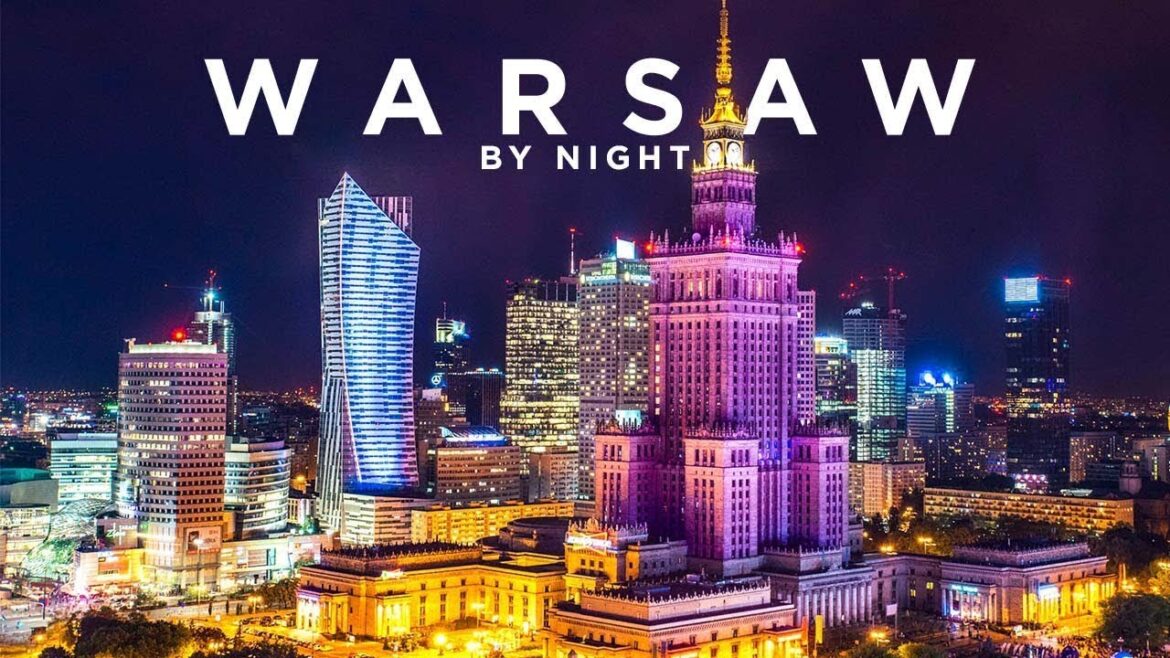 A night walk in Warsaw Poland A night walk in Warsaw Poland