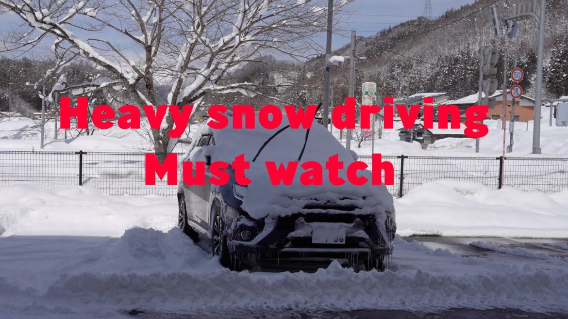Heavy snow driving in Japan. Shirakawago Japan