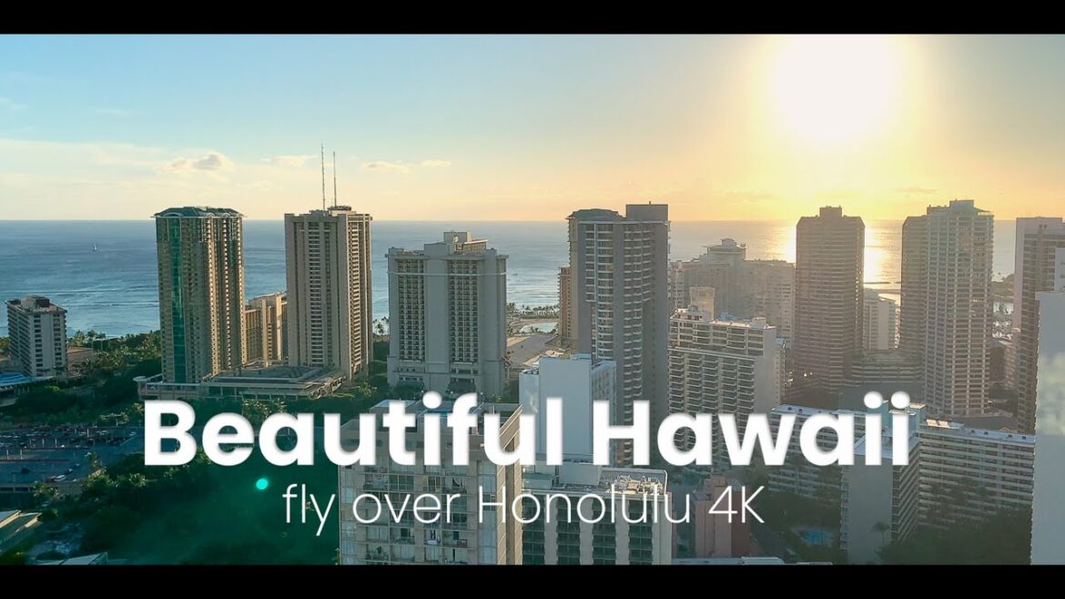 4K HAWAII. Fly over Honolulu relaxation video. DJI Mavic Pro 2.