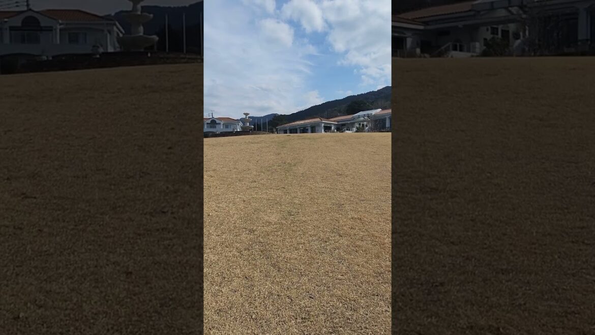 Lawn plaza at a college in the suburbs of Fukuoka. 후쿠오카 교외에 있는 한 대학의 잔디 광장. #후쿠오카근교당일치기 #shorts #쇼츠