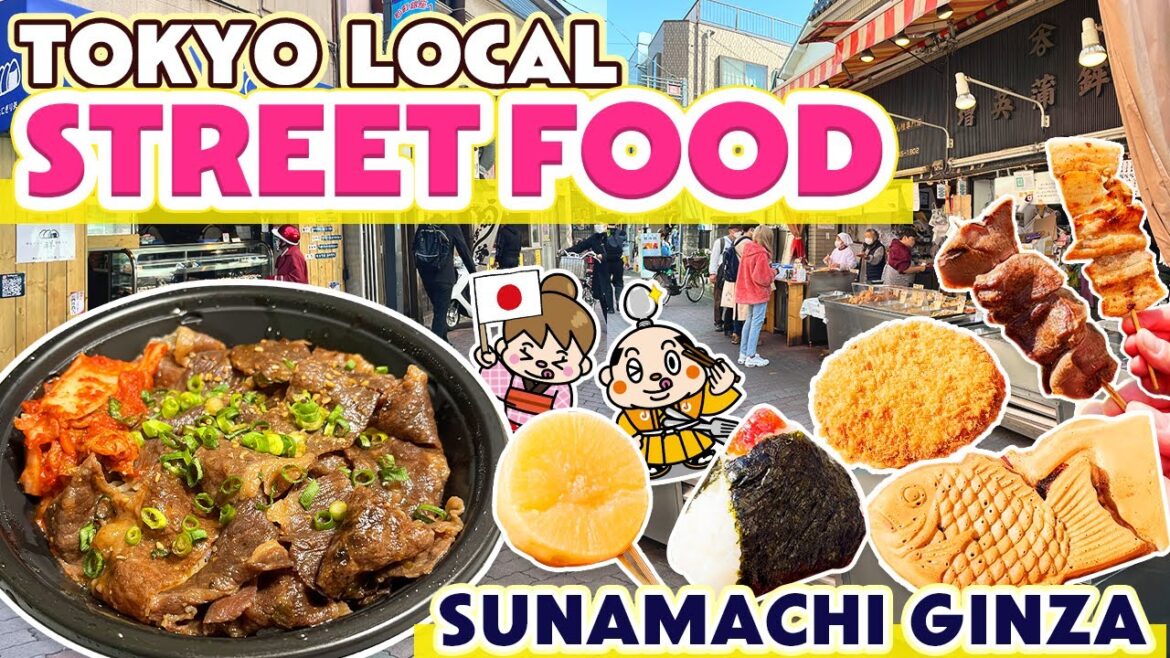 Tokyo Street Food in Sunamachi Ginza / Japanese Street Food Tour / Japan Travel Vlog