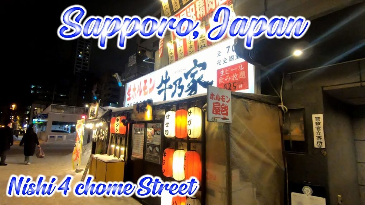 Walking in Hokkaido, Japan. Nishi 4 chome Street in Sapporo. ORANGE ua