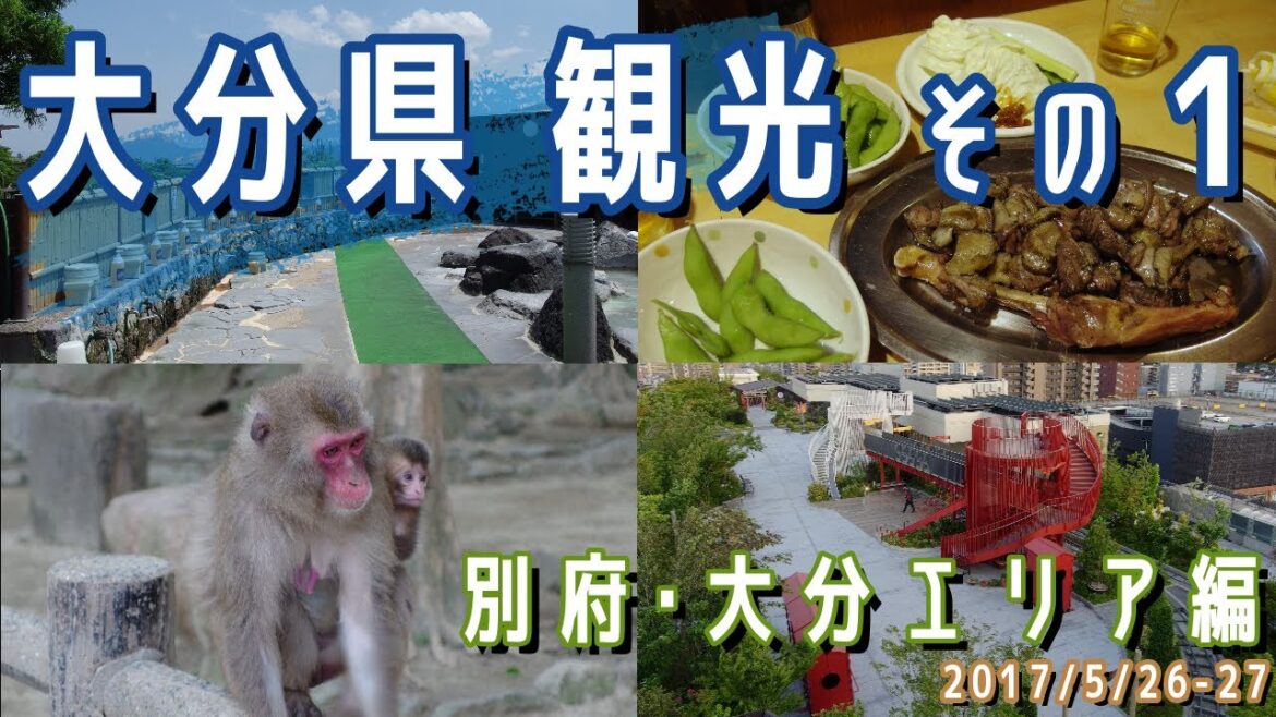 【大分観光(1泊2日)#1】別府･大分エリア観光(明礬温泉/湯の里/高崎山自然動物園/ホテル法華クラブ大分/大分駅)※2017.5.26-27