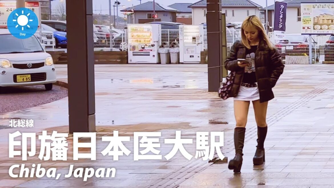 ⁴ᴷ Chiba: Inba Nihon Idai Station (印旛日本医大駅) - Japan Walking Tour (March, 2023)