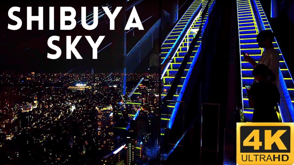 [4K] 360° Tokyo Night View | SHIBUYA SKY observatory In Scramble Square | 渋谷スカイ日本 | Tokyo Japan Walk