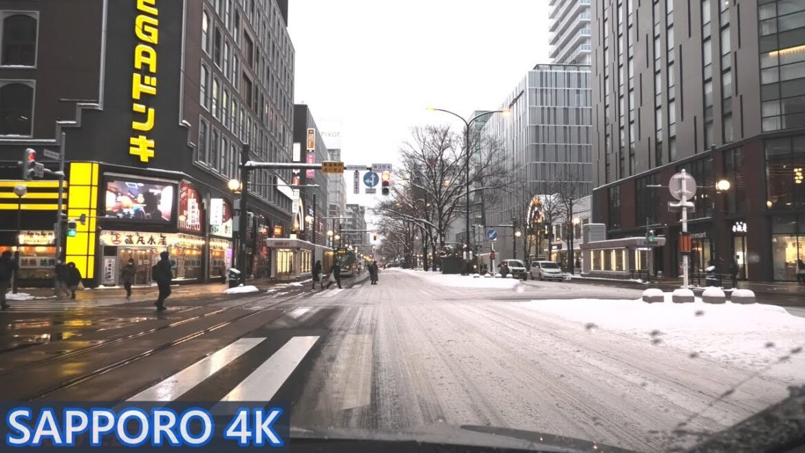 Drive Japan Hokkaido 4K Sapporo down town - Toyohira-ward → Chuo-ward [ #札幌市 車載動画]（平岸通 札幌駅前通）