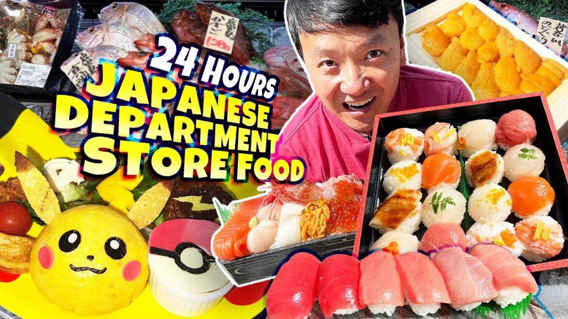 24 Hours Eating ONLY Japanese Department Store Food & Pokémon Café 24 Hours Eating ONLY Japanese Department Store Food & Pokémon Café