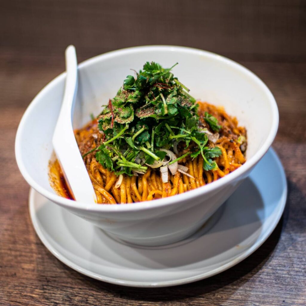 tan tan noodles w/ cilantro