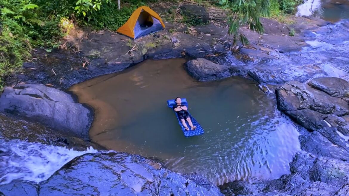 SOLO CAMPING BY THE  WATERFALL – ENJOYING THE SOUND OF THE RIVER AND NATURE – CAMPING ASMR SOLO CAMPING BY THE  WATERFALL - ENJOYING THE SOUND OF THE RIVER AND NATURE - CAMPING ASMR