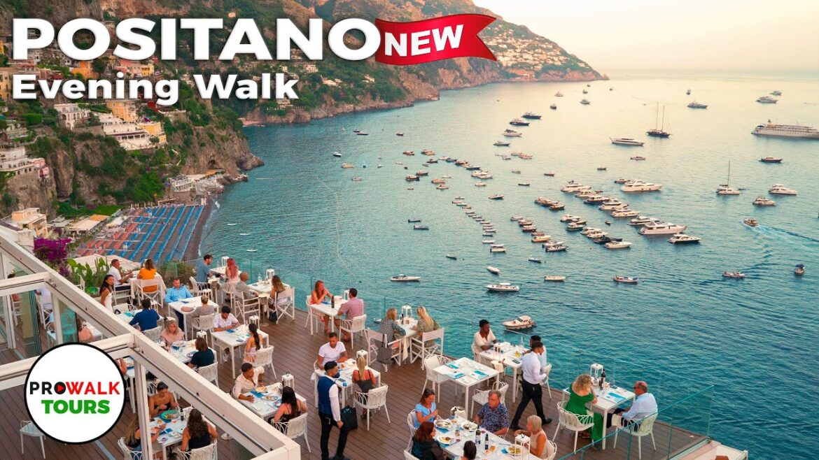 Positano, Italy Evening Walk - Amalfi Coast - 4K60fps with Captions - Prowalk Tours