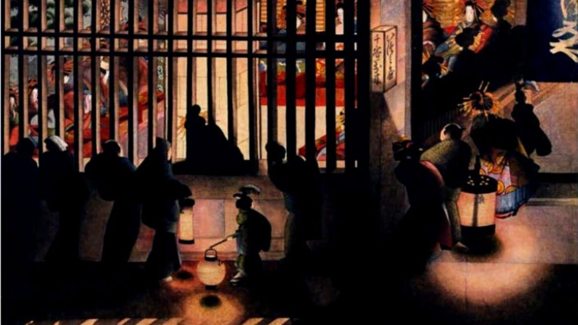 Yoshiwara brothel God whom prostitutes believed in. Japan travel