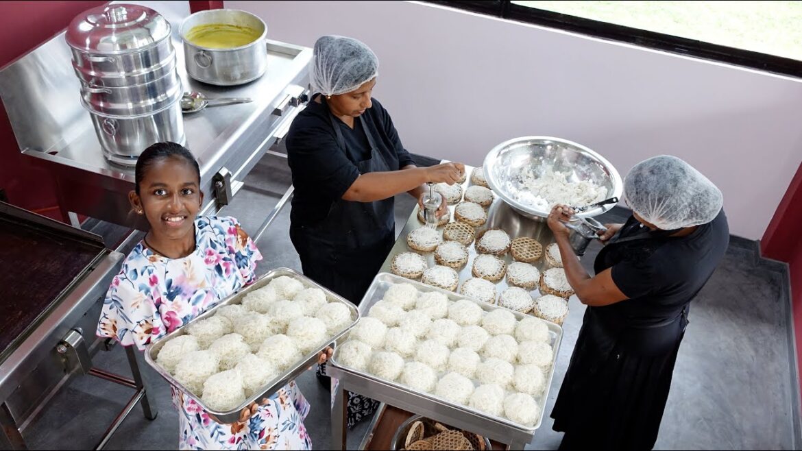 String Hoppers (Idiyappam) with Fish Curry | Street Food Recipe | Chandeena Free Food Restaurant