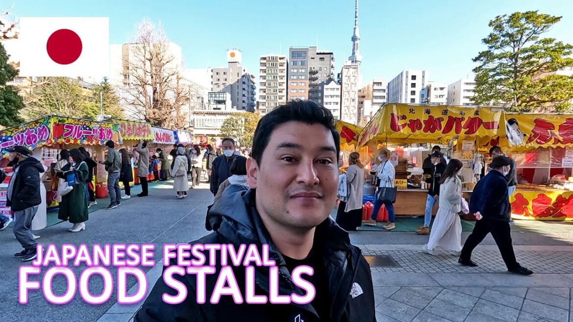 Eating Japanese Food Stalls - Spring Festival in Tokyo at Sensoji