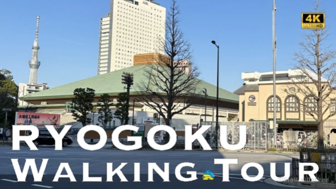 [4K] RYOGOKU Walking Tour 💛 Tokyo Sumo City / 両国 国技館 相撲 散歩