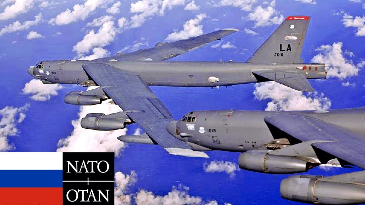 Two nuclear-capable B-52 Stratofortresses fly over Russian border Two nuclear-capable B-52 Stratofortresses fly over Russian border